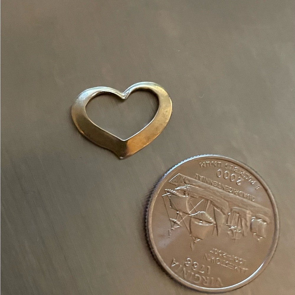 14k gold floating heart charm